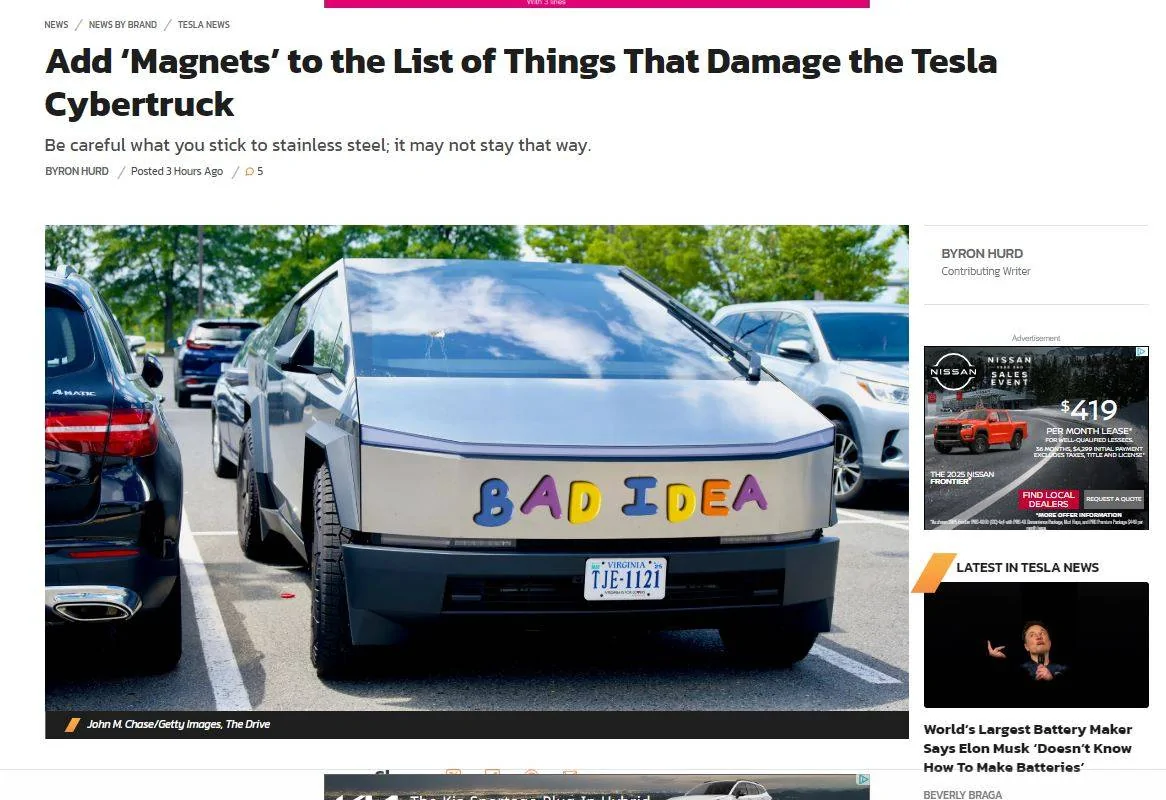 Tesla Cybertruck Don’t put magnets on your CT! Corrosion? 11
