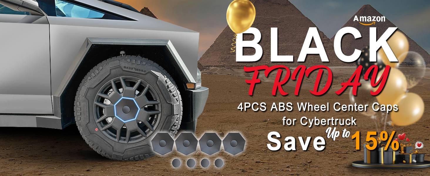 Tesla Cybertruck ABS Wheel Center Hub Caps for Cybertruck 轮毂中心盖 黑五