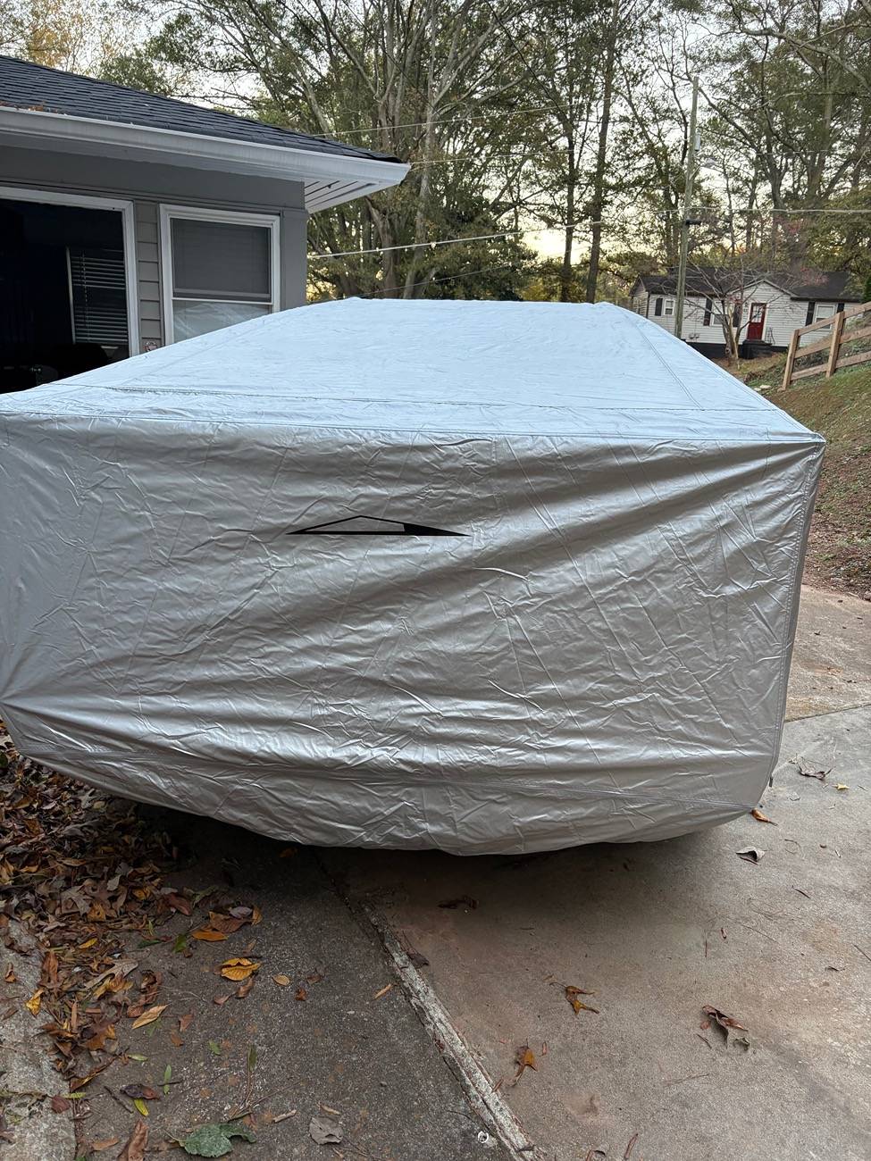 Tesla Cybertruck Cybertruck OEM Car Cover Installed - Review & Photos IMG_1344
