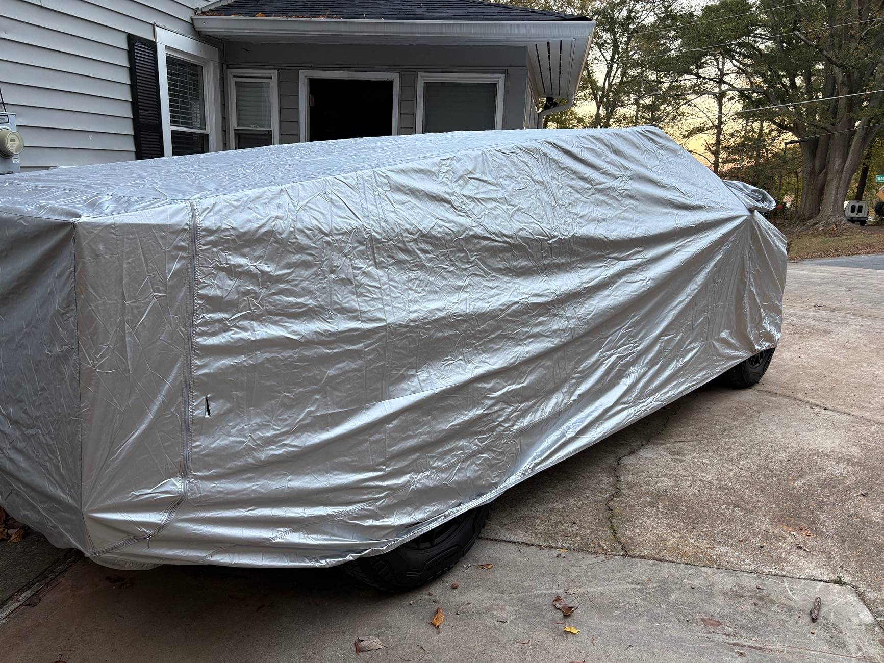 Tesla Cybertruck Cybertruck OEM Car Cover Installed - Review & Photos IMG_1345