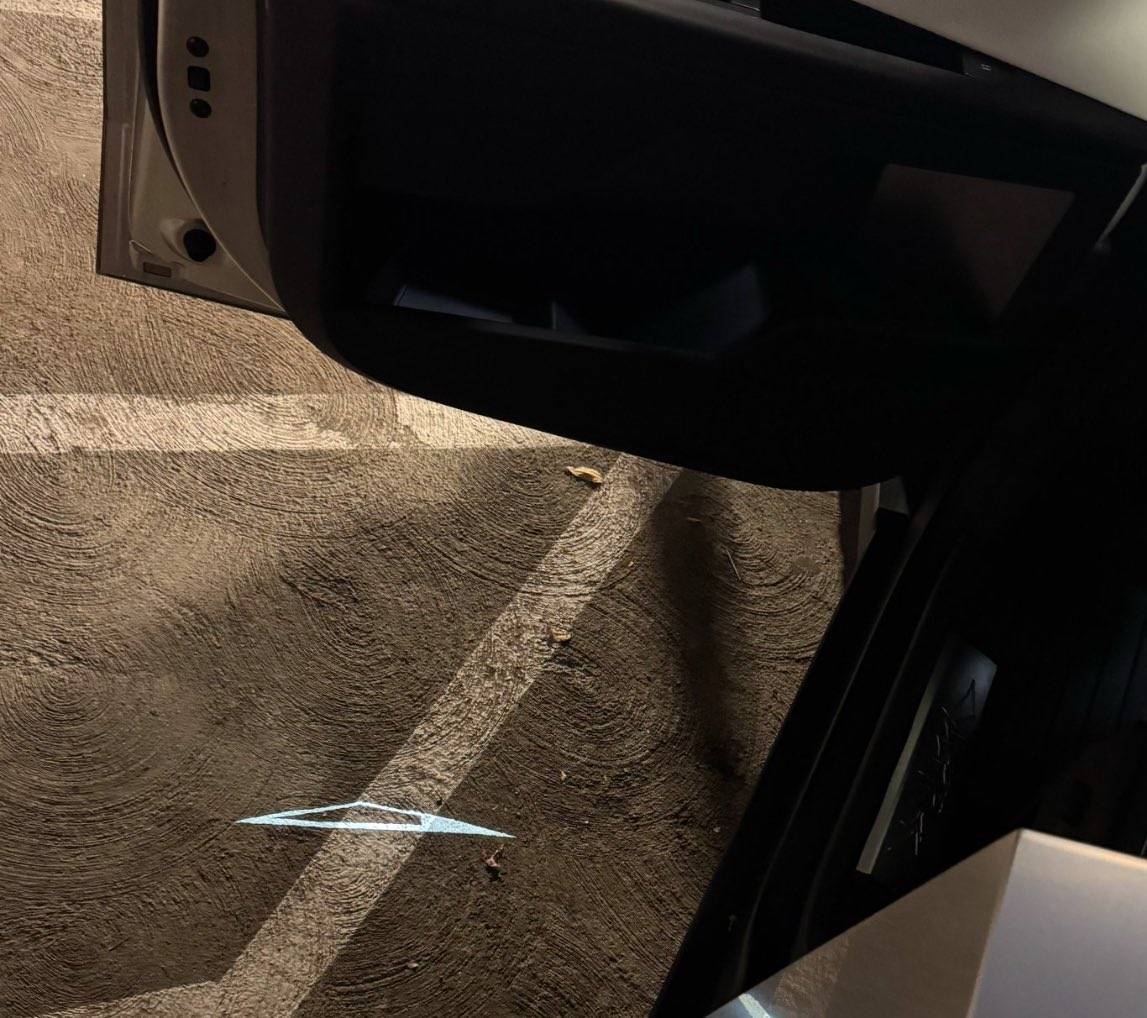 Tesla Cybertruck Cybertruck Projection Lights (OEM) - installed real life photos tesla cybertruck projection lights puddle lighting installed photo