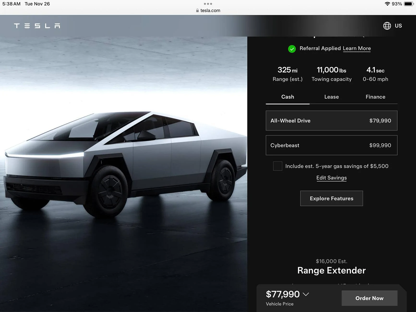Tesla Cybertruck New $2000 off Cybertruck with Referral IMG_2265