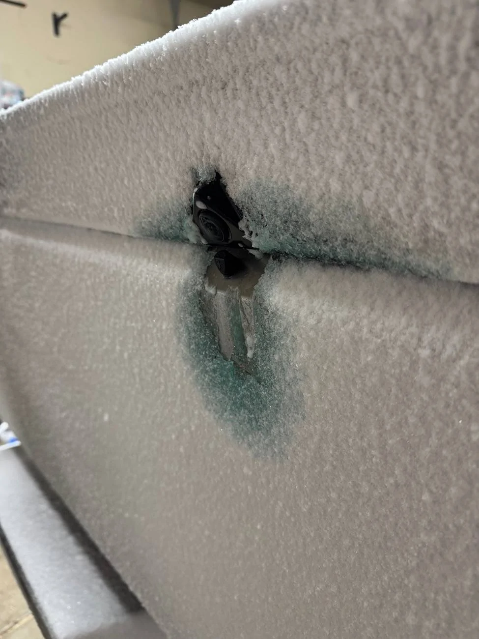Tesla Cybertruck Clearvue rear camera sprayer is awesome for snow IMG_7510