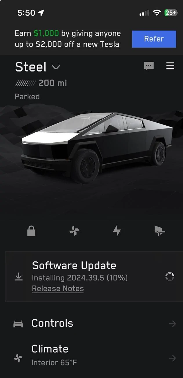 Tesla Cybertruck Delay in downloading FSD in delivered Cybertruck IMG_5175
