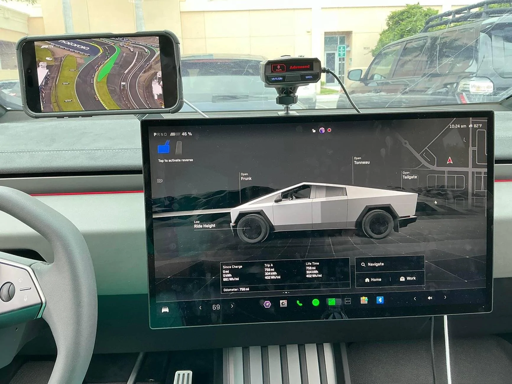 Tesla Cybertruck 3D print mount for Uniden radar detector IMG_8487