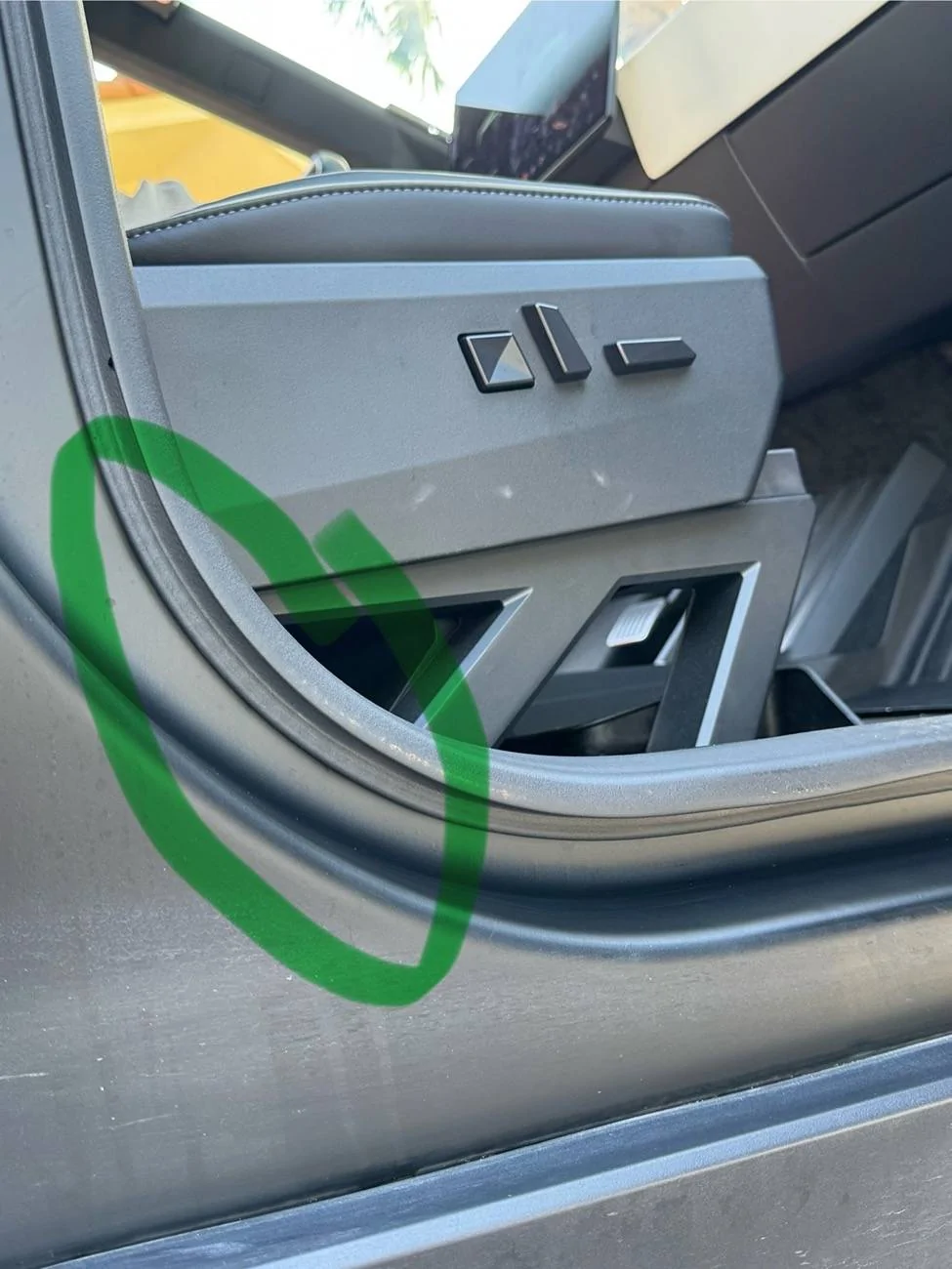 Tesla Cybertruck Rust on both inside front doors after 5 months. IMG_7783