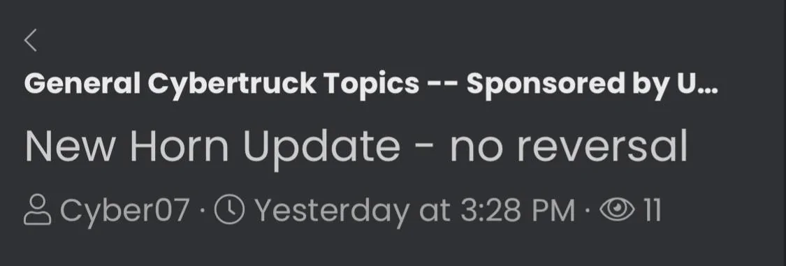 Tesla Cybertruck New Horn sound update coming next week 📢 IMG_2070