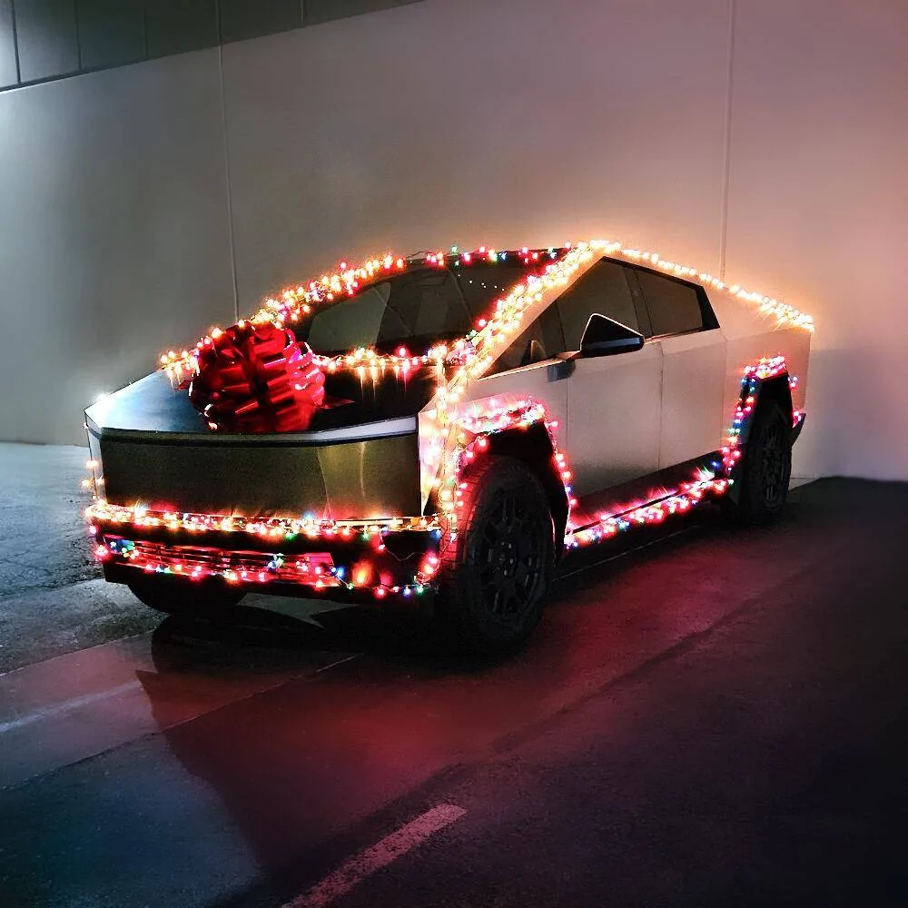 Tesla Cybertruck Any good product recommendation for Holiday lights for CT? Cybertruck Christmas 3
