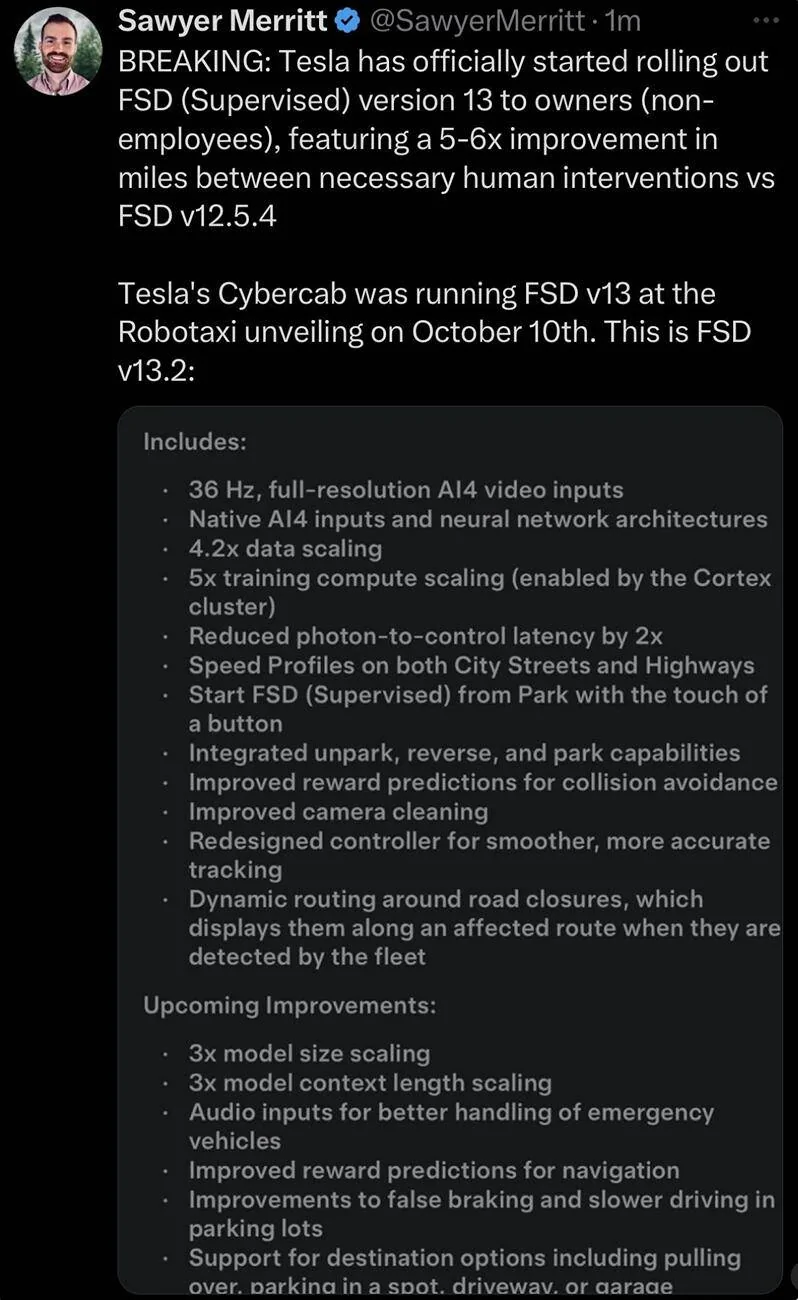 Tesla Cybertruck FSD v13 rolling out! Screenshot 2024-11-30 at 7.24.00 PM
