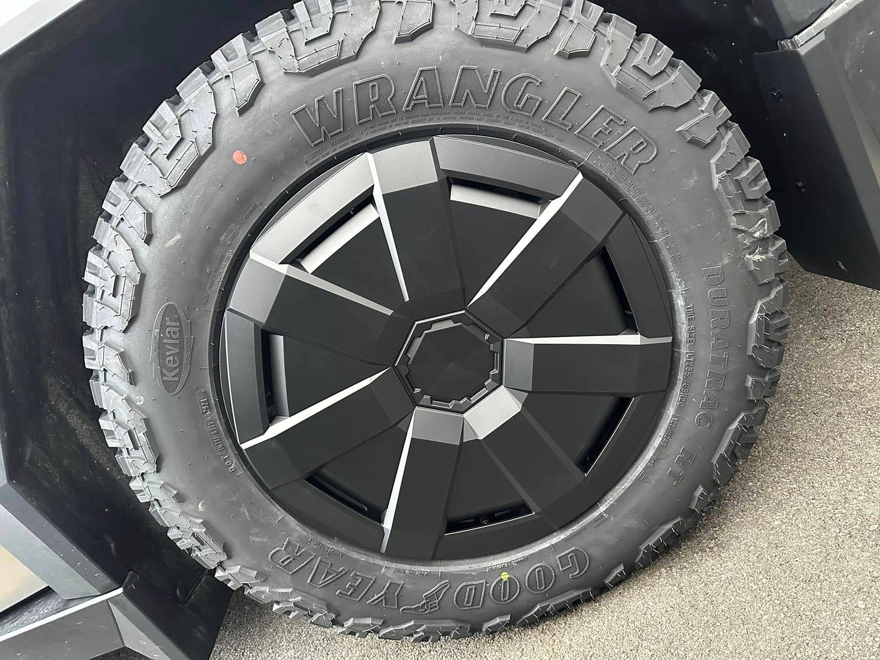 Tesla Cybertruck Tesla OEM winter wheel package and wheel covers installed on Cybertruck 468739577_8547107825418198_764479808974364454_n