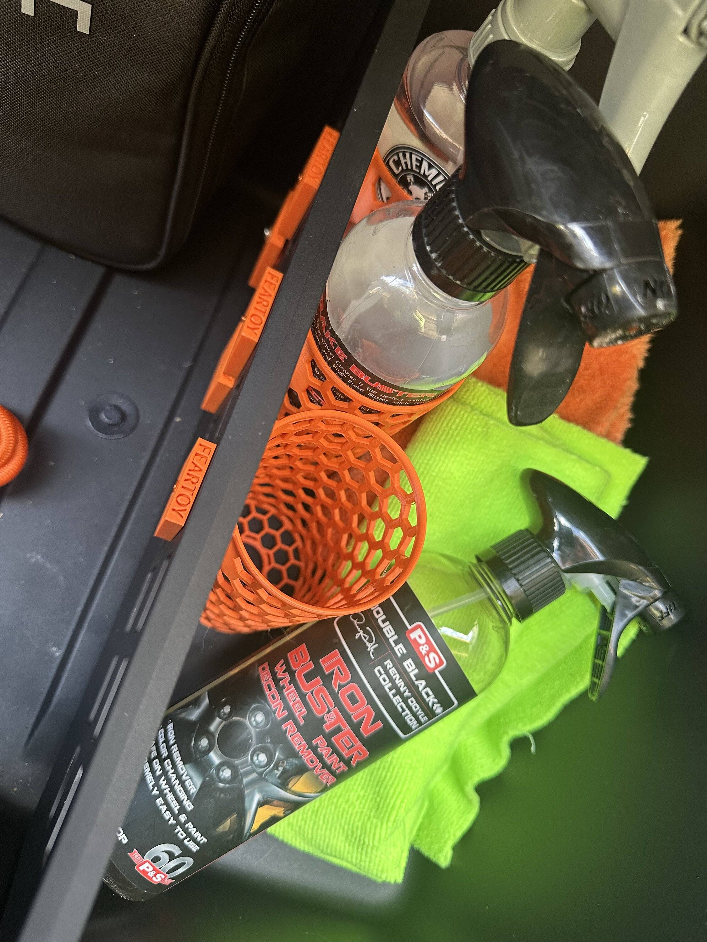 Tesla Cybertruck 3D printed detail bottle holders for Gear Locker Dividers Molle mounts (3D Print STL Files Added) IMG_1376