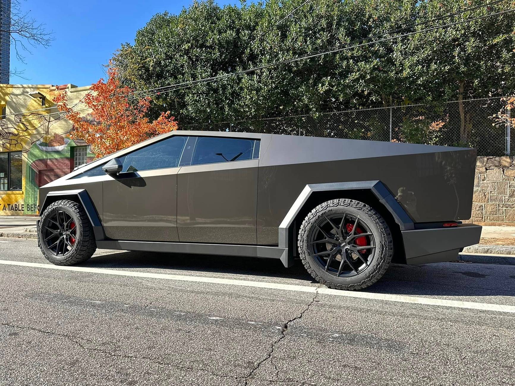 Tesla Cybertruck Cybertruck Aftermarket Wheels & Tires Photos + Info Compilation T Maxx Liquid Platimum PPF Wrap + Vossen HF6-4 22” inch wheels + Falken Wildpeak R:T01 tires  2