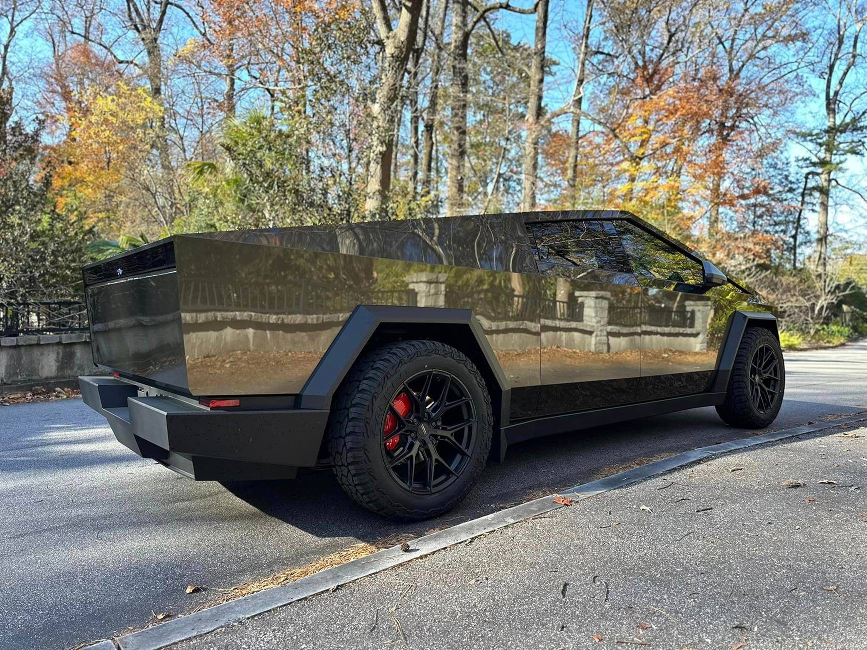 Tesla Cybertruck Cybertruck Aftermarket Wheels & Tires Photos + Info Compilation T Maxx Liquid Platimum PPF Wrap + Vossen HF6-4 22” inch wheels + Falken Wildpeak R:T01 tires  4