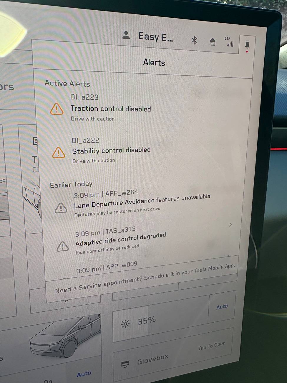 Tesla Cybertruck Traction and Stability Alerts IMG_1586