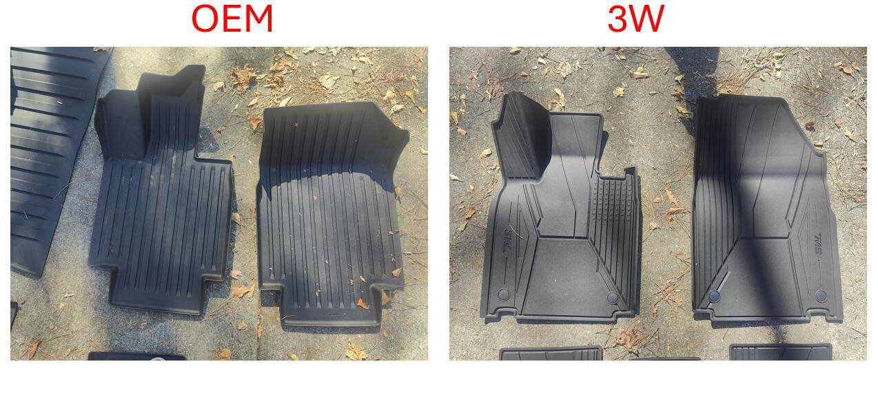 Tesla Cybertruck OEM All-Weather Interior Mats vs 3W Floor Mats 1733251830373-qh