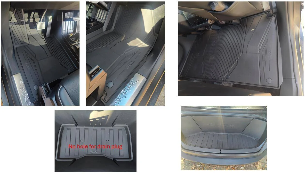 Tesla Cybertruck OEM All-Weather Interior Mats vs 3W Floor Mats 1733251942926-d2