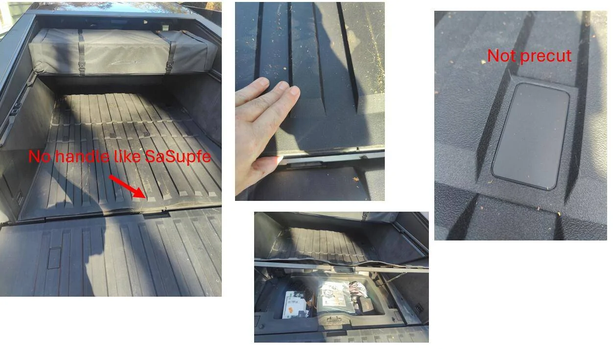 Tesla Cybertruck OEM All-Weather Interior Mats vs 3W Floor Mats 1733252016323-7a