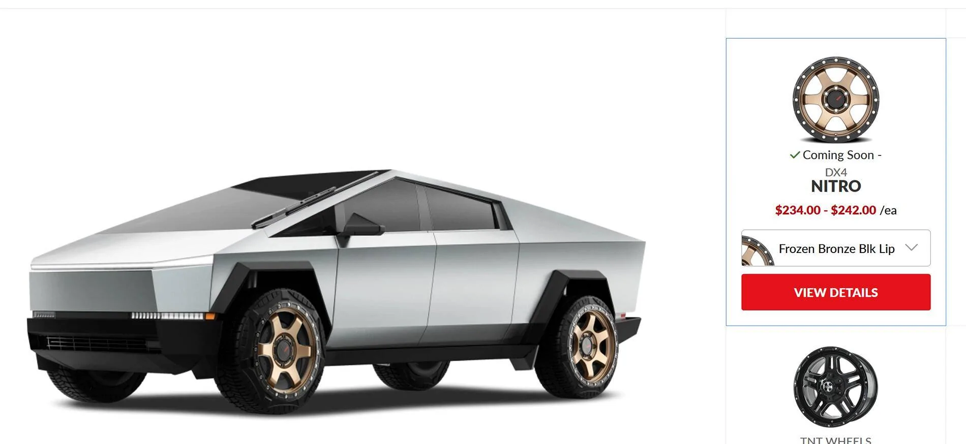 Tesla Cybertruck Discount Tire has the Cybertruck wheels & tires visualizer up. 1733285328270-d4