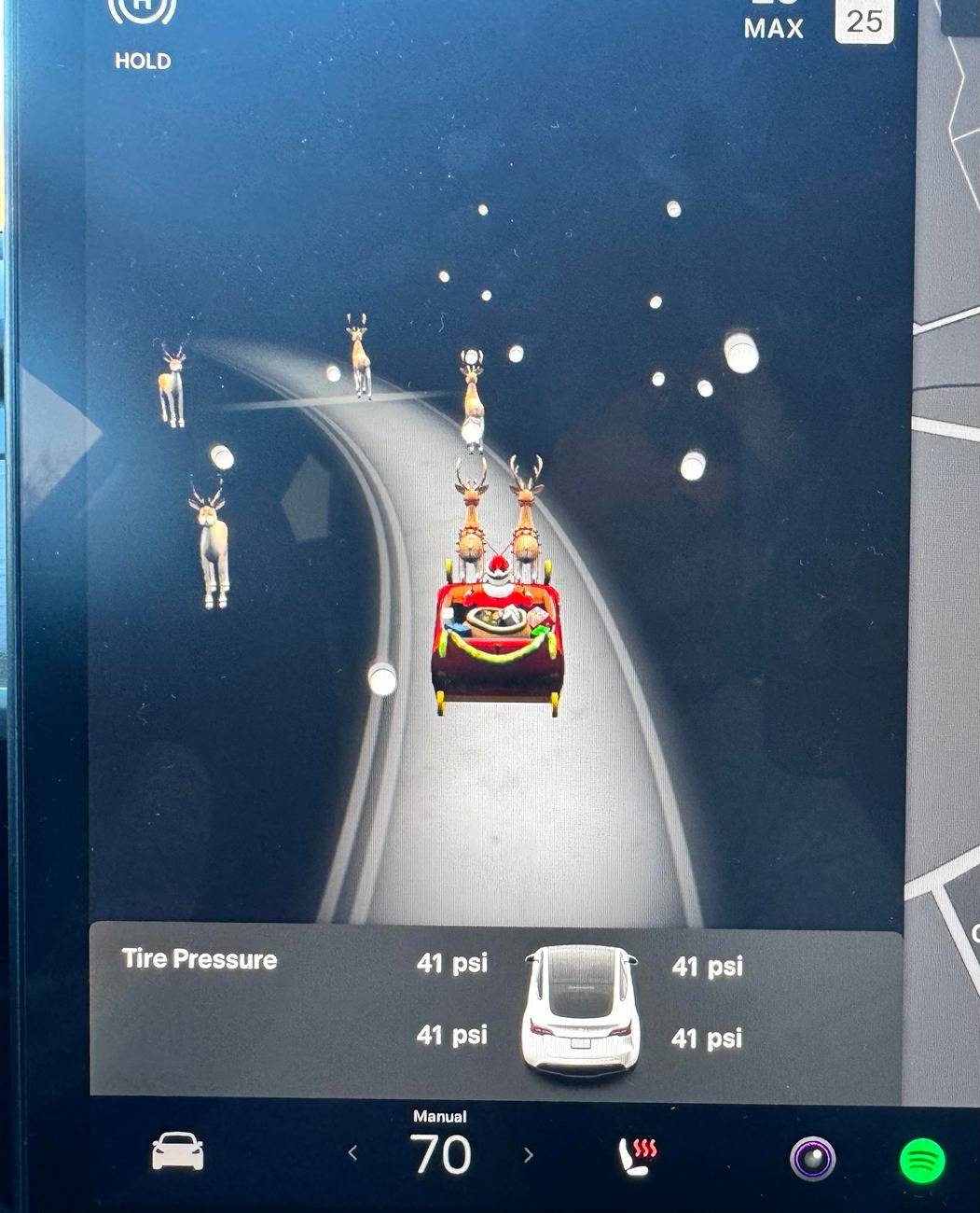 Tesla Cybertruck Tesla Holiday Update 2024 begins rolling out (via 2024.44.25.2 software update)! tesla-santa-mode-v0-qpm3kgh1a97c1
