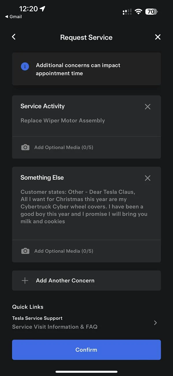 Tesla Cybertruck I got my Cyber Wheel Covers from the service center using Christmas cheer 🎅🎄 IMG_0887