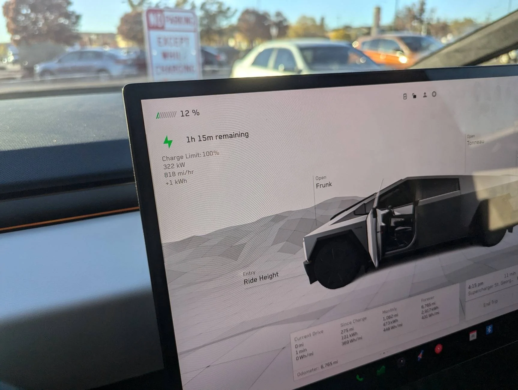 Tesla Cybertruck While on FSD and clearly marked roads, does your CT hug the left line and occasionally go over it? PXL_20241121_230424674