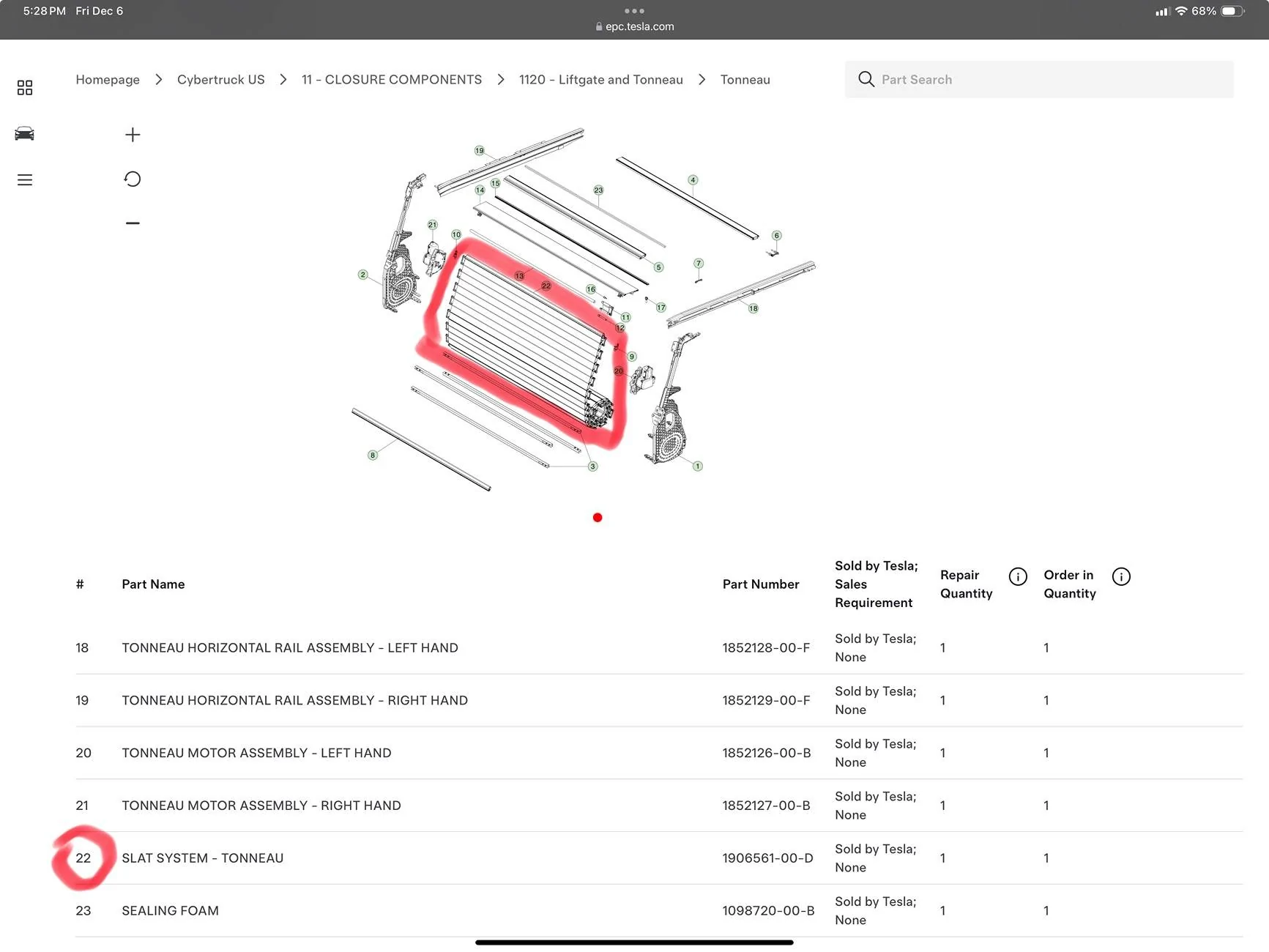 Tesla Cybertruck Tonneau cover gap issue fixed by Service Center under warranty IMG_0373