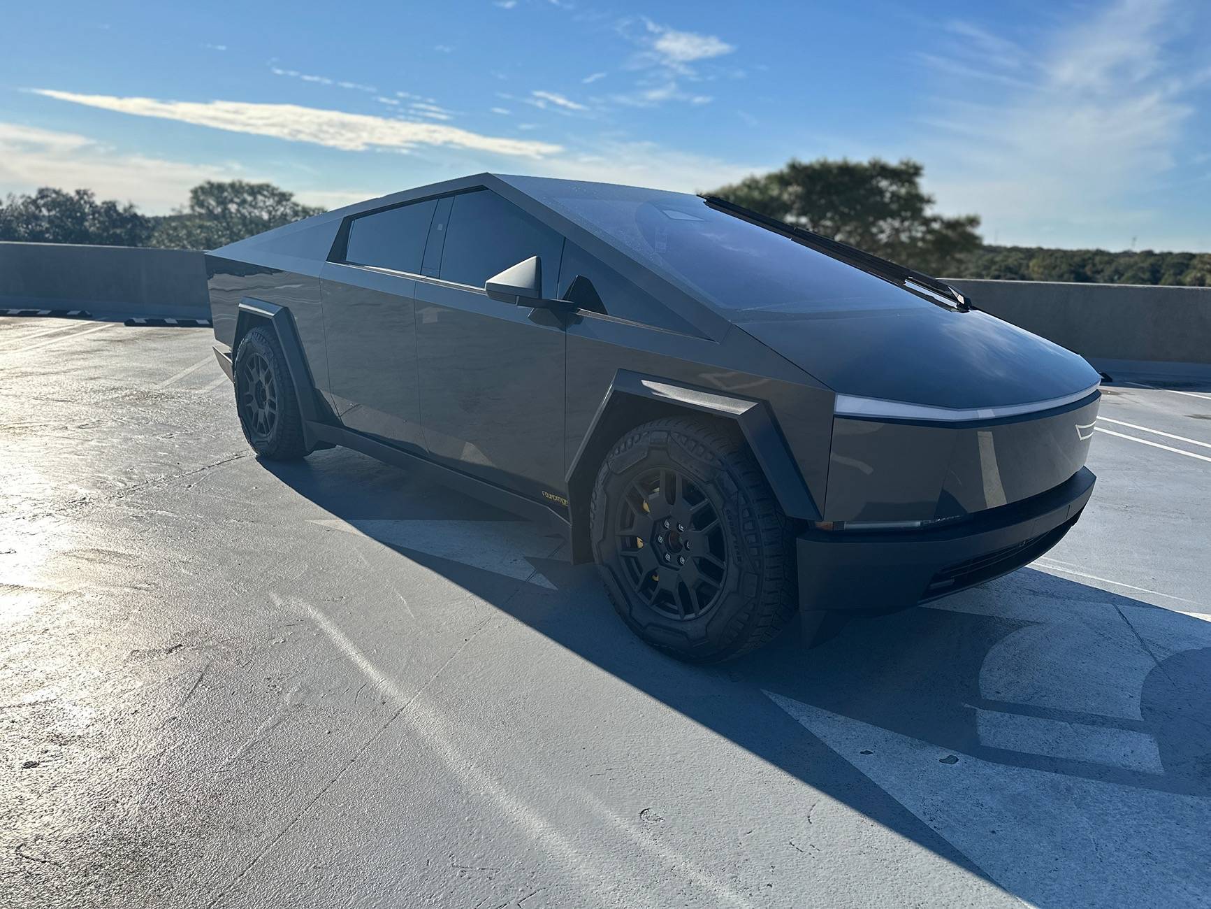 Tesla Cybertruck TMaxx Gloss Liquid Platinum Wrap from T Sportline IMG_8716