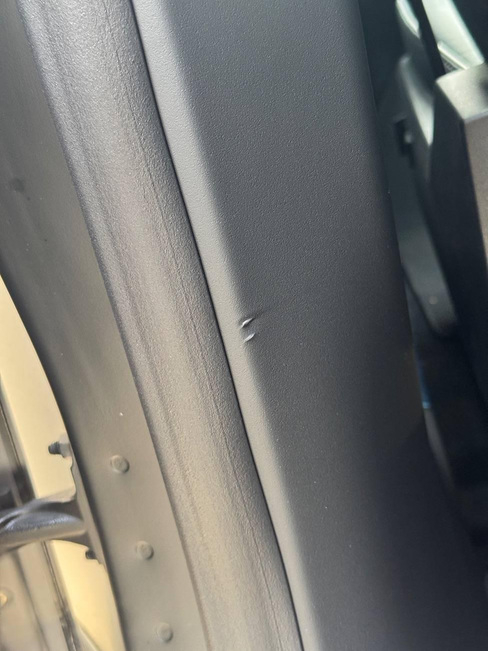 Tesla Cybertruck Interior damage - staples marks IMG_8304