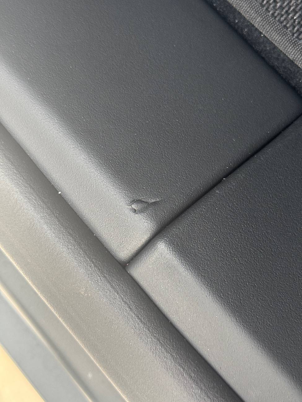 Tesla Cybertruck Interior damage - staples marks IMG_8305
