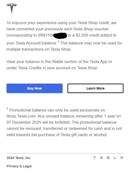 Tesla Cybertruck Update: Oh Well...Received $1800 additional Tesla Shop Credit?! 1733770127209-11