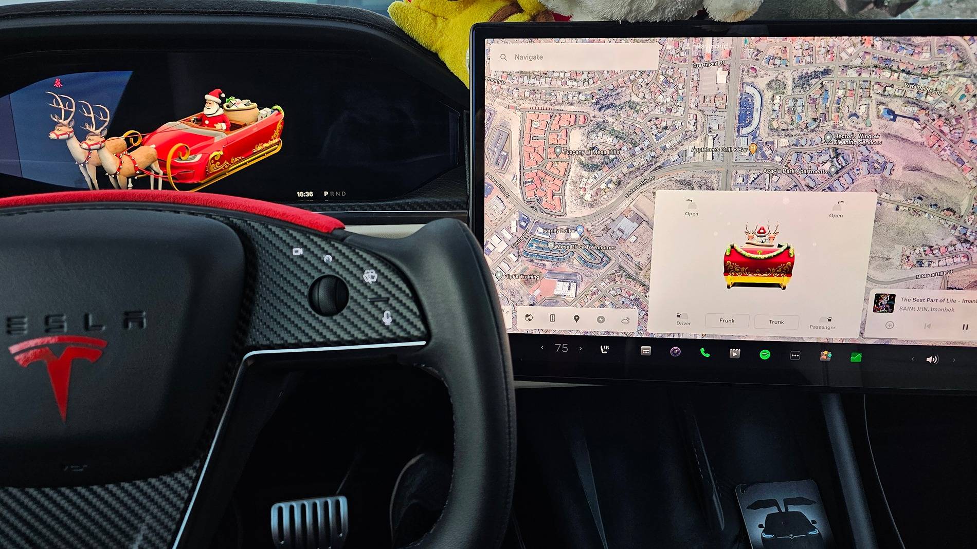 Tesla Cybertruck Tesla Holiday Update 2024 begins rolling out (via 2024.44.25.2 software update)! 20241208_163606