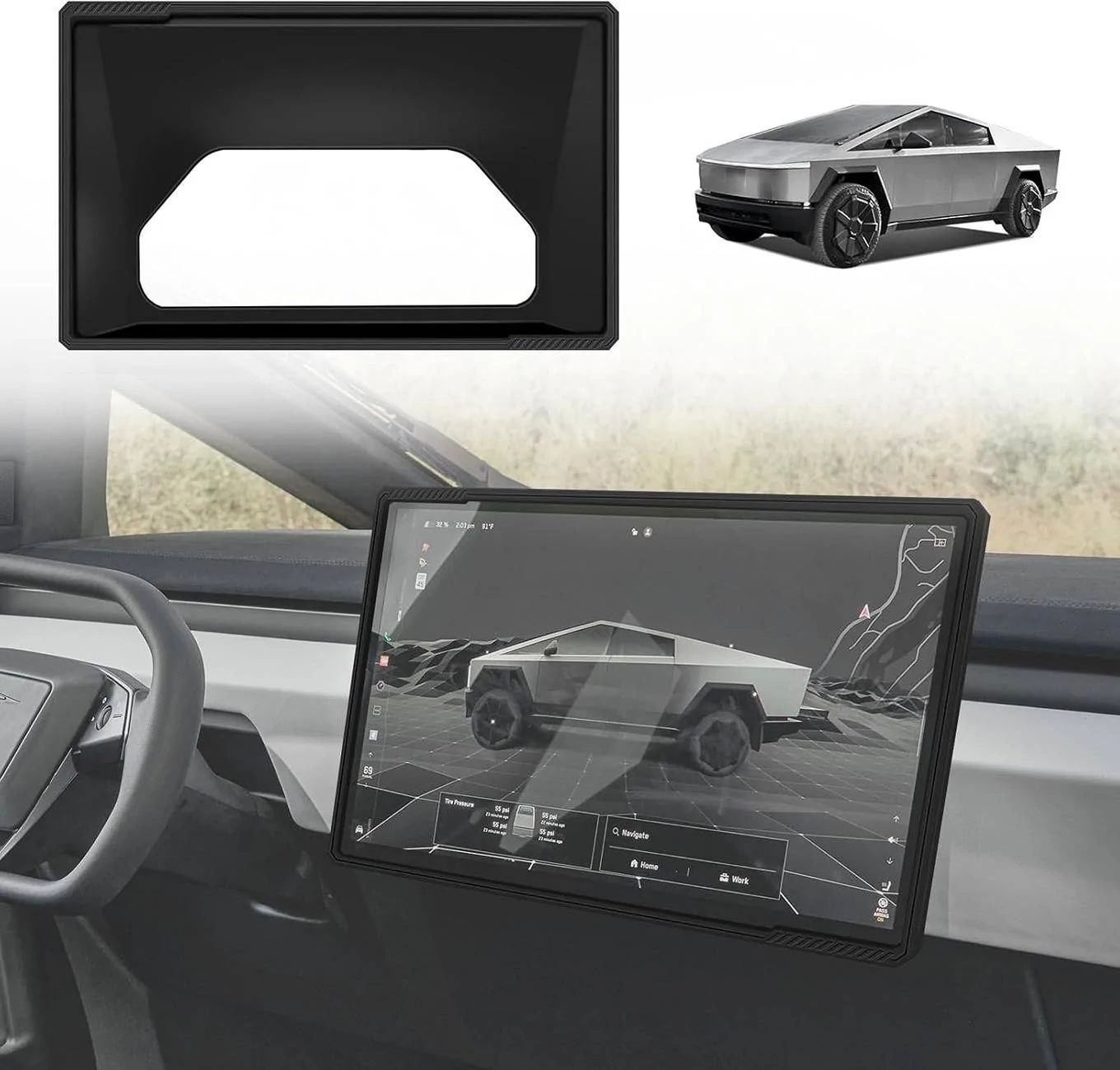 Tesla Cybertruck BestEvMod Product Launch: Center Console LCD Screen Case Cover 2