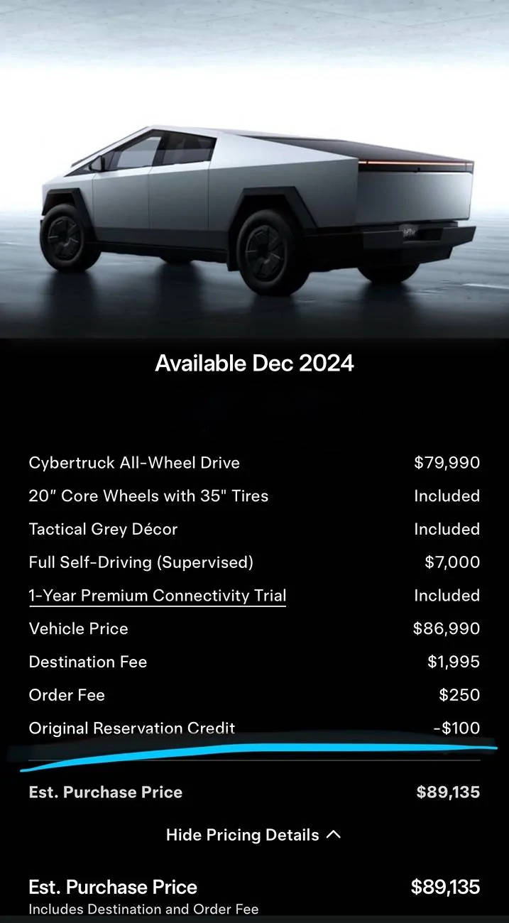 Tesla Cybertruck Any reason to keep reservation deposit? IMG_0788