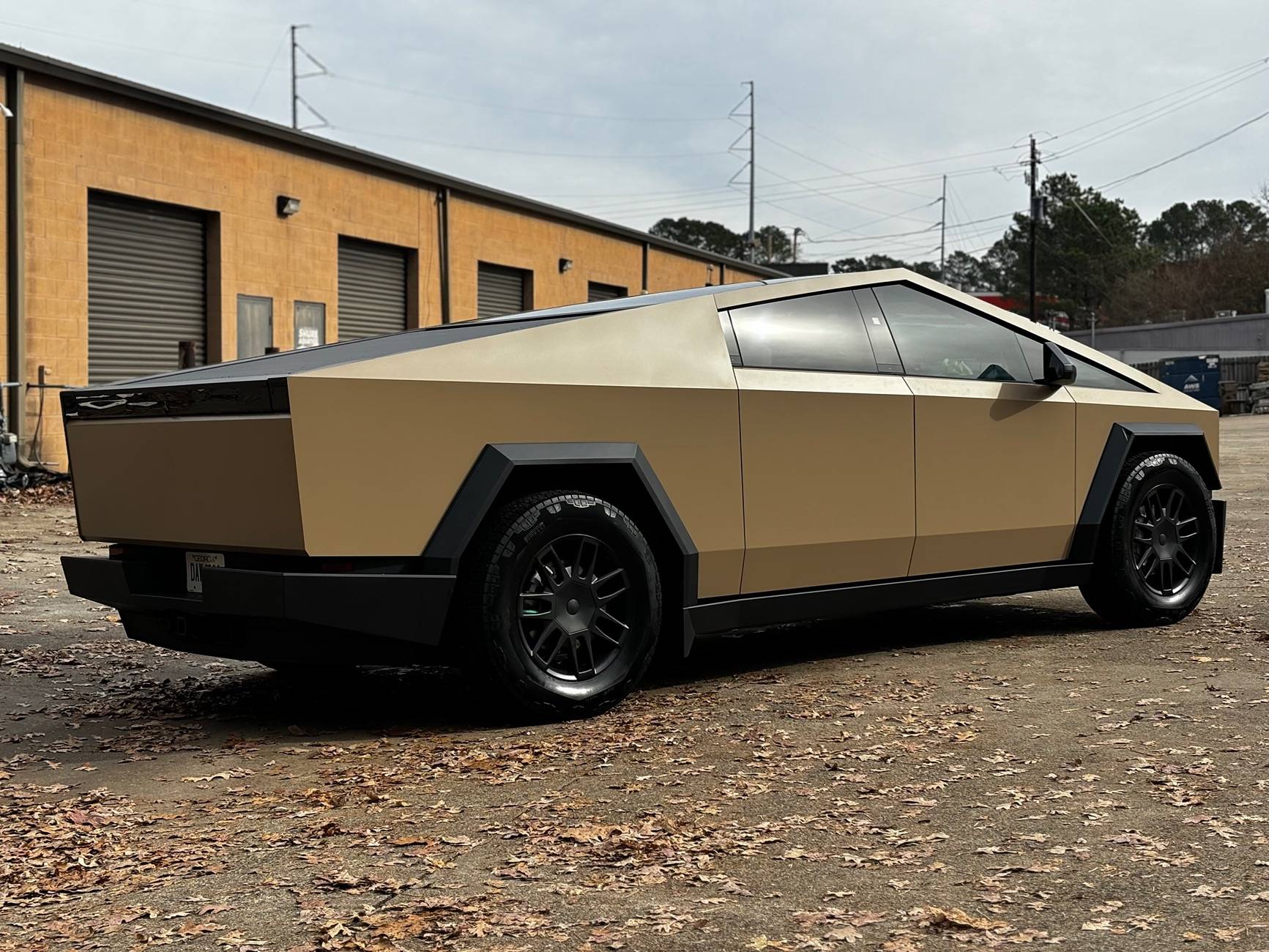 Tesla Cybertruck Khaki wrap IMG_8591