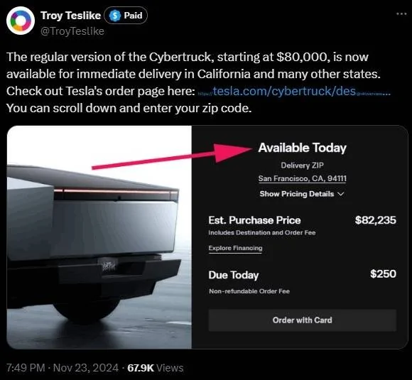 Tesla Cybertruck Is Cybertruck demand dwindling? p5WoDAB