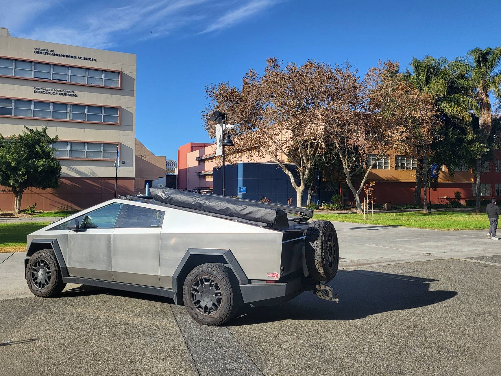 Tesla Cybertruck Kammok Crosswing (awning) installed on Mars AG Expedition Front Rack 20241114_092608