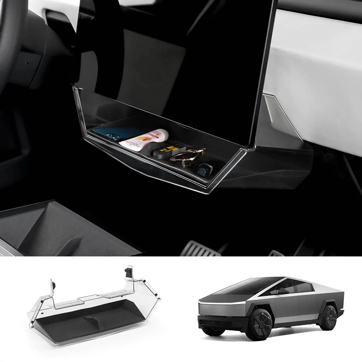 Tesla Cybertruck 🚗 Christmas Free Giveaway: Cybertruck Hidden Storage Box Under the Central Screen by Teslaunch! 01