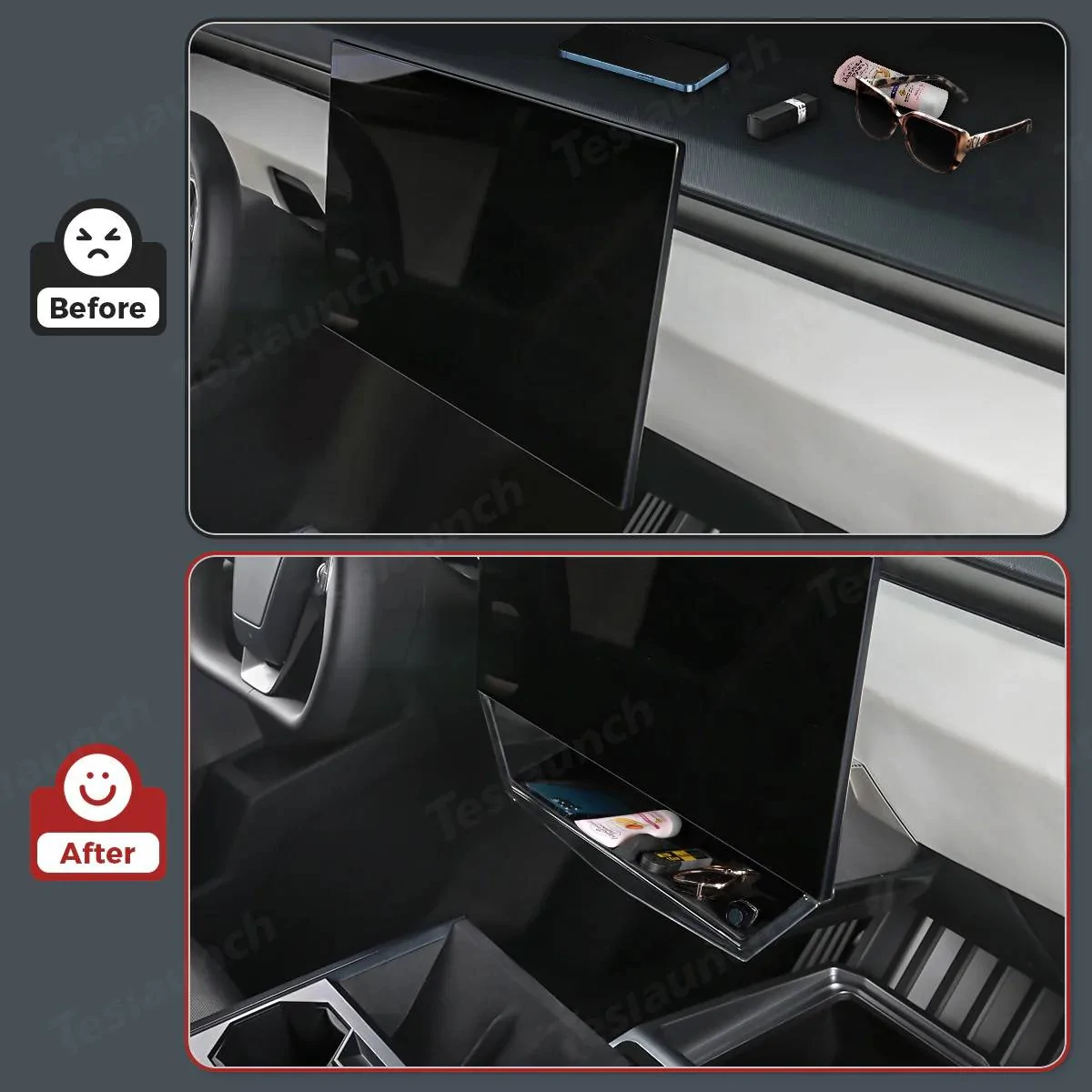 Tesla Cybertruck 🚗 Christmas Free Giveaway: Cybertruck Hidden Storage Box Under the Central Screen by Teslaunch! 02