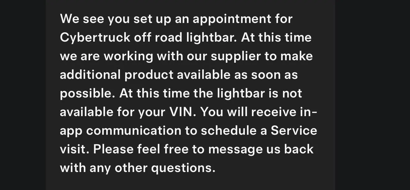 Tesla Cybertruck How to successfully request the Off-Road Lightbar from Tesla (FS Beast Only) IMG_0230