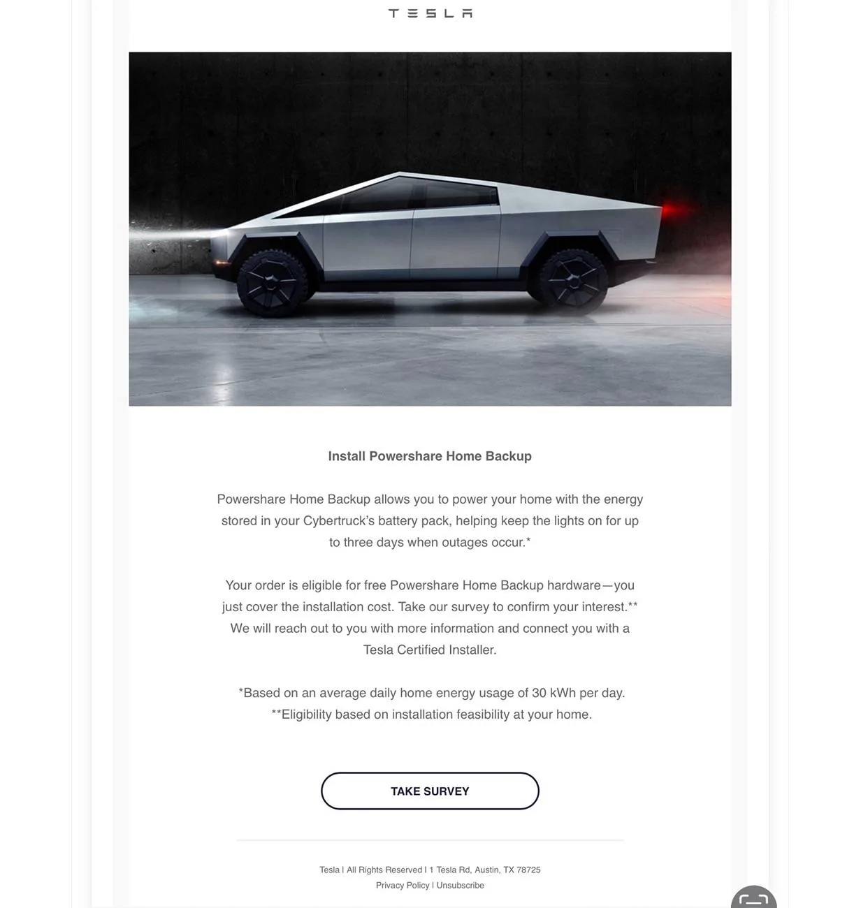 Tesla Cybertruck Foundation Cybertruck PowerShare missing $700.00 IMG_1551