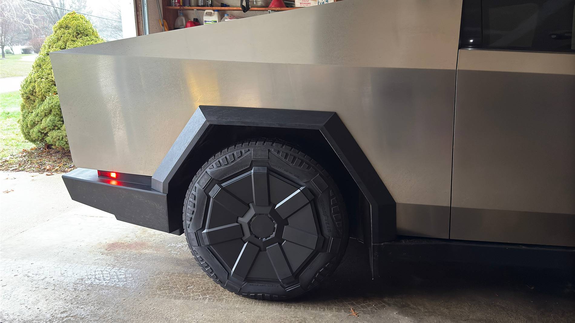 Tesla Cybertruck I got my Cyber Wheel Covers from the service center using Christmas cheer 🎅🎄 EE7EA288-5758-4321-8486-FA88CD304869_1_201_a