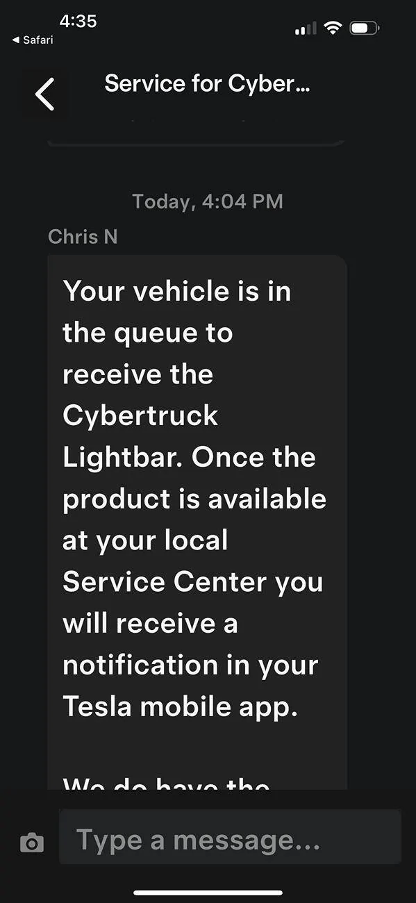 Tesla Cybertruck How to successfully request the Off-Road Lightbar from Tesla (FS Beast Only) IMG_1304