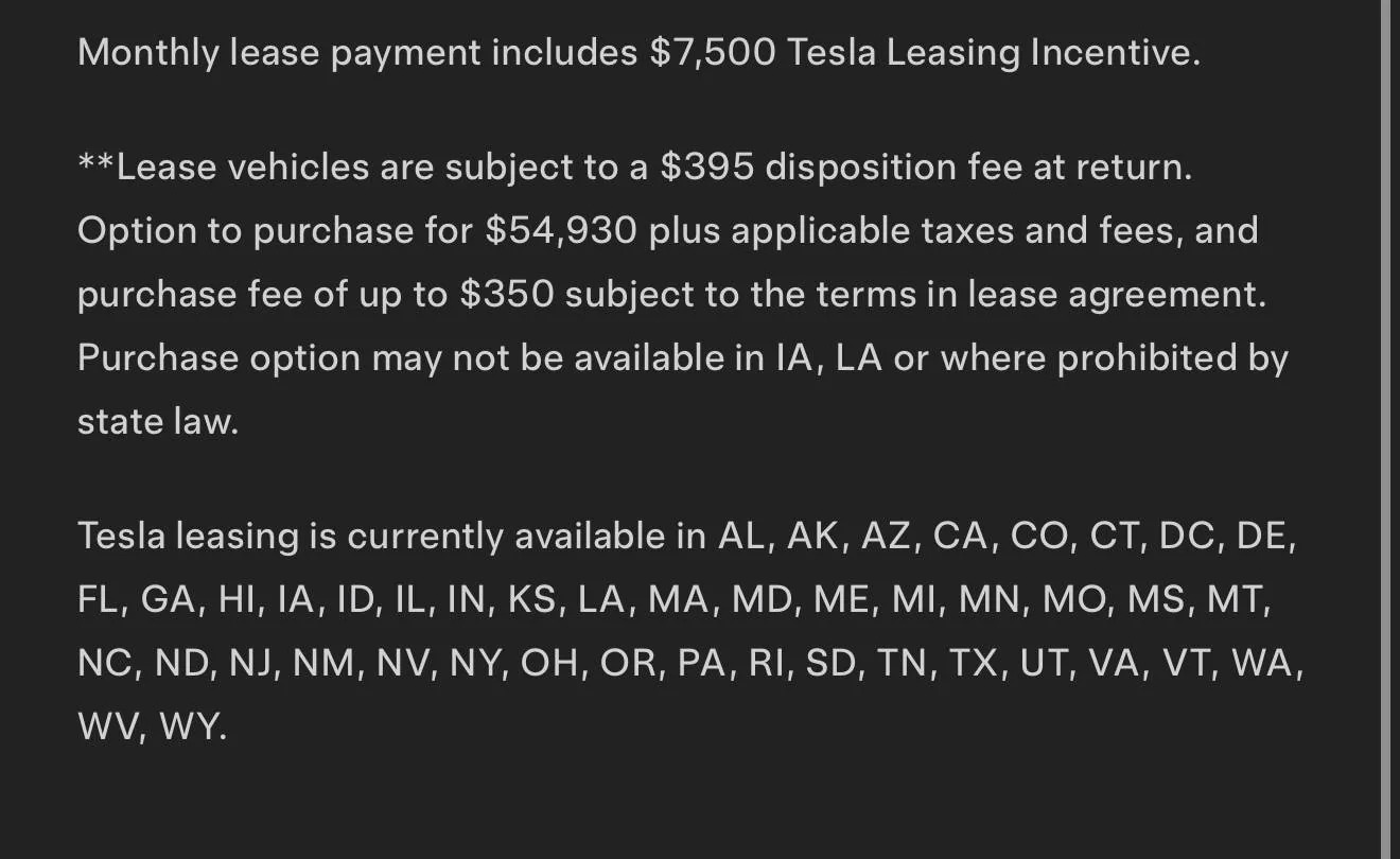 Tesla Cybertruck Does the down payment for the Lease include the $7,500 Rebate? IMG_0252