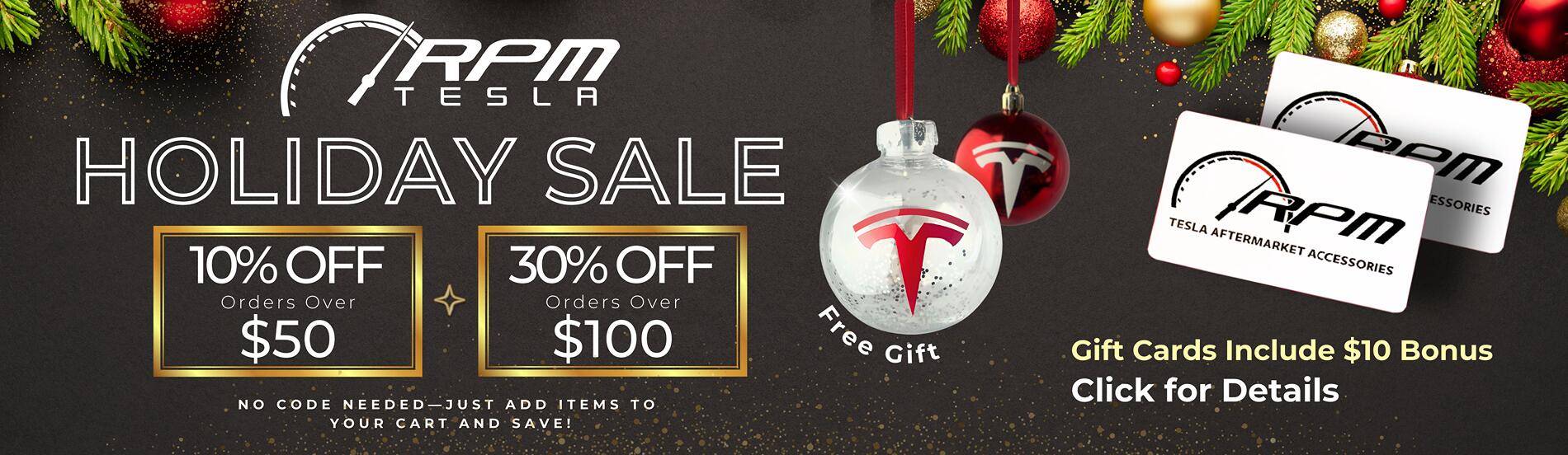 Tesla Cybertruck Cybertruck Accessories Up to 30% OFF! RPM TESLA Holiday Sale!🎄☃️🎁 Holiday Sale Banner (1)