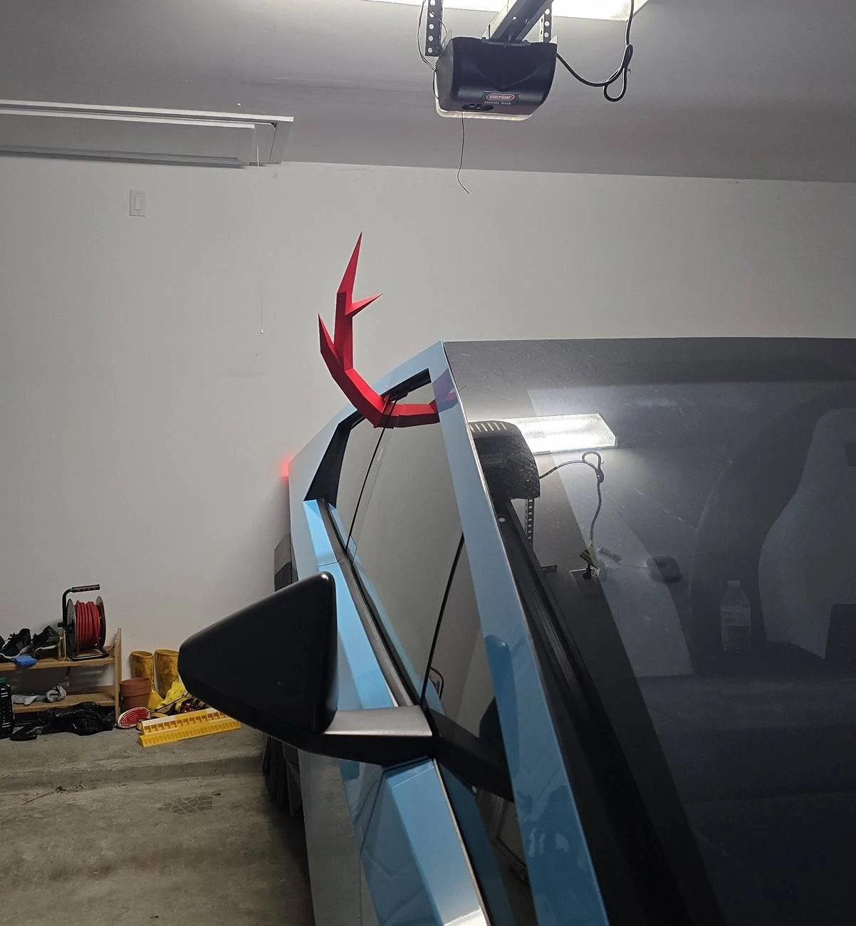 Tesla Cybertruck [3D Print] Christmas - Rudolph Red Nose and Reindeer Antlers {filename}