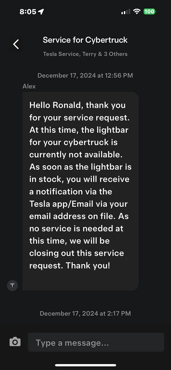 Tesla Cybertruck How to successfully request the Off-Road Lightbar from Tesla (FS Beast Only) IMG_1551