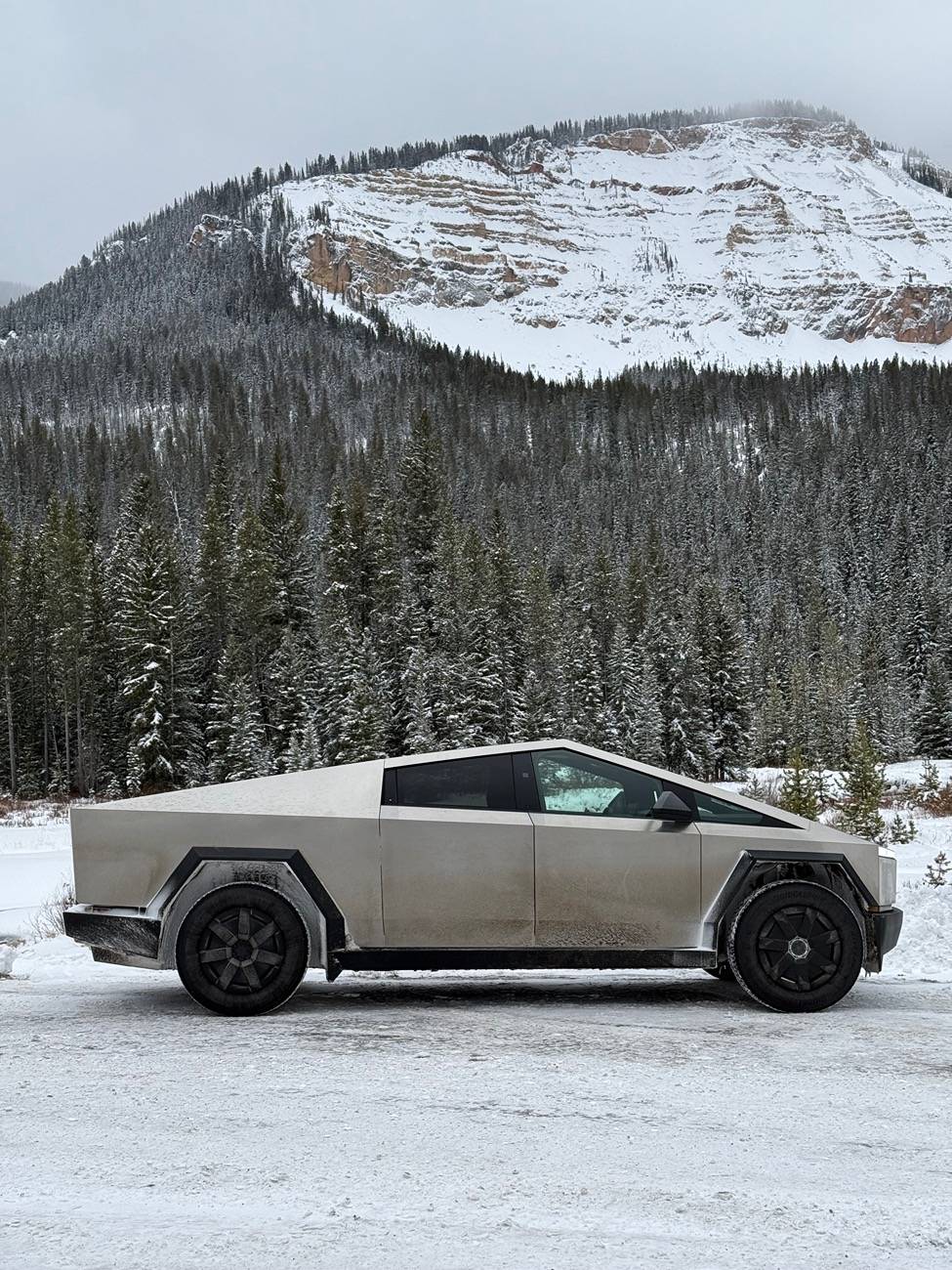 Tesla Cybertruck Winter trip into Yellowstone w/ Blizzak Tires IMG_2194
