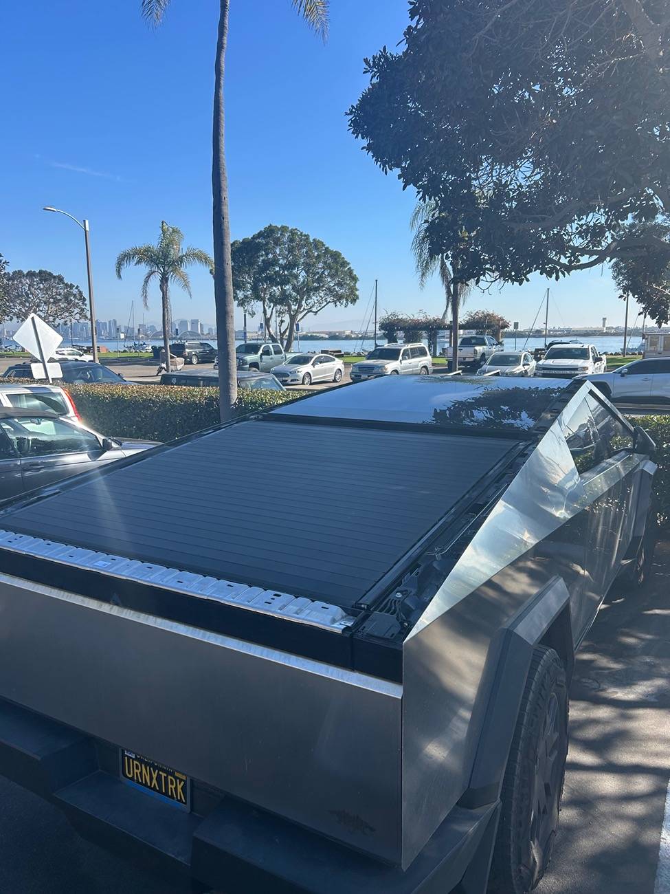 Tesla Cybertruck Stainless tailgate cap and sail panels IMG_5127
