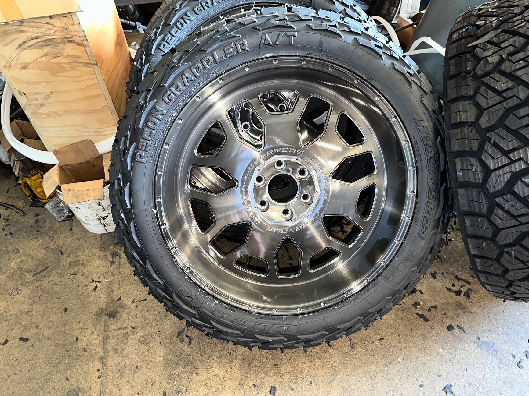 Tesla Cybertruck Got tire rotation and met dually Cybertruck owner, sound for reggae artist IMG_3829
