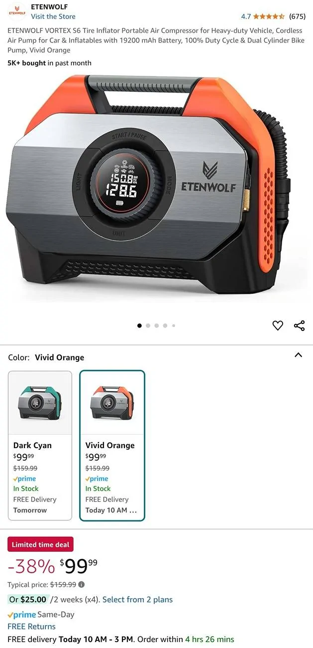 Tesla Cybertruck Tire Inflator….may be over kill but works great. Screenshot_20241221_053411_Amazon Shopping